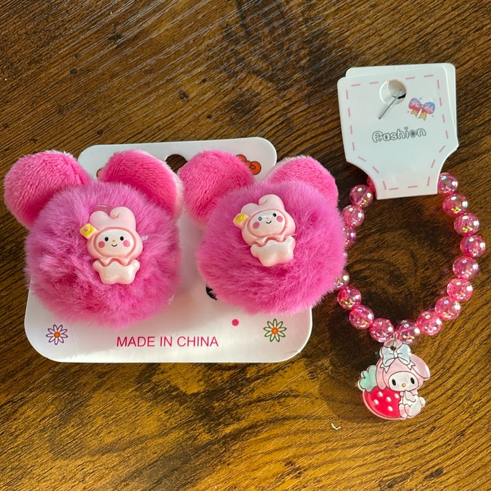 My Melody Hair Ties With Stretch Bracelet
